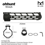 AR15 Free Float M-LOK Handguard 7" 9" 10" 12" 13.5" 15" Picatinny Rail Mount with Steel Barrel Nut
