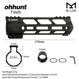 AR15 Free Float M-LOK Handguard 7" 9" 10" 12" 13.5" 15" Picatinny Rail Mount with Steel Barrel Nut