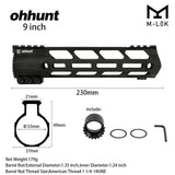 AR15 Free Float M-LOK Handguard 7" 9" 10" 12" 13.5" 15" Picatinny Rail Mount with Steel Barrel Nut
