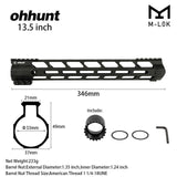 AR15 Free Float M-LOK Handguard 7" 9" 10" 12" 13.5" 15" Picatinny Rail Mount with Steel Barrel Nut